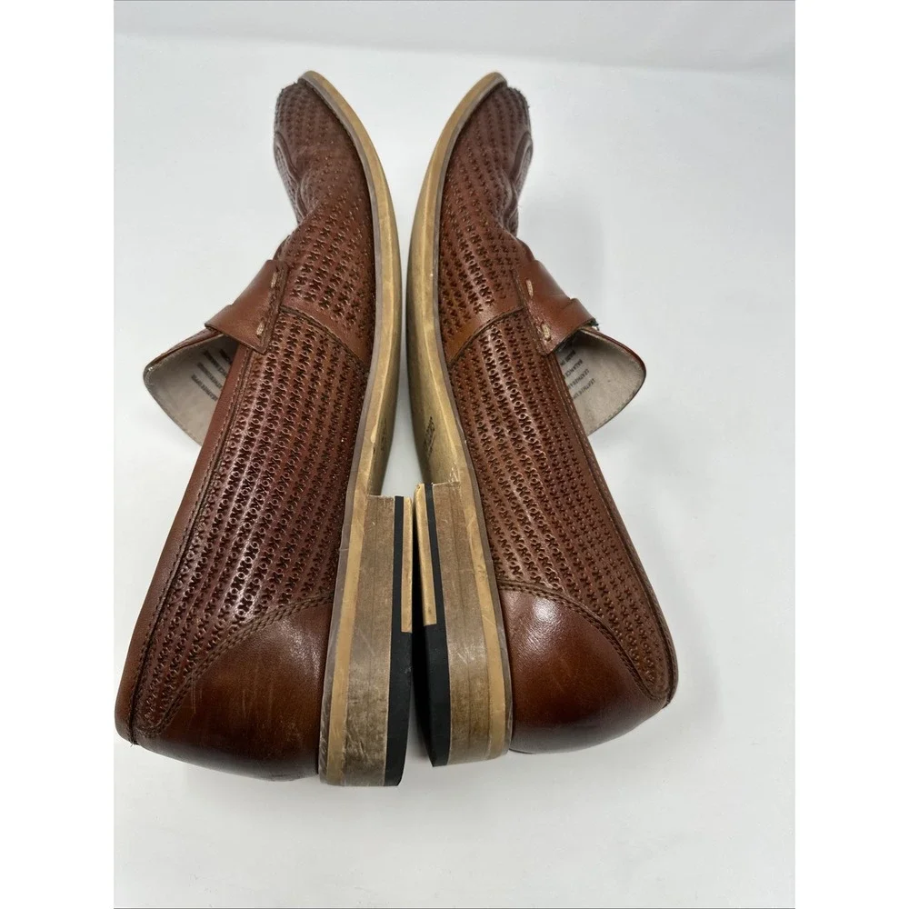 Stacy Adams Men's Shoes Size 11M‎ Belfair Moc Toe Penny Loafers Cognac 25165-221
